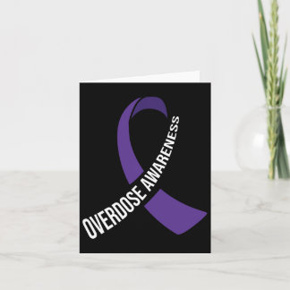 Overdose Awareness Purple Ribbon Drug Addiction 26 Card