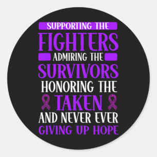 Overdose Awareness Purple Ribbon Drug Addiction 2 Classic Round Sticker
