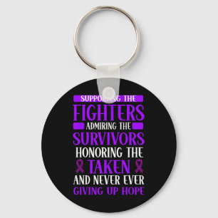 Overdose Awareness Purple Ribbon Drug Addiction 2 Key Ring