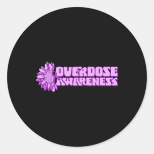 Overdose Awareness Purple Ribbon Drug Addiction 32 Classic Round Sticker