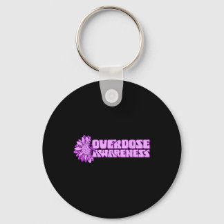 Overdose Awareness Purple Ribbon Drug Addiction 32 Key Ring