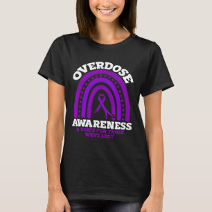 Overdose Awareness Purple Ribbon Drug Addiction 42 T-Shirt