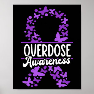 Overdose Awareness Purple Ribbon Drug Addiction 51 Poster