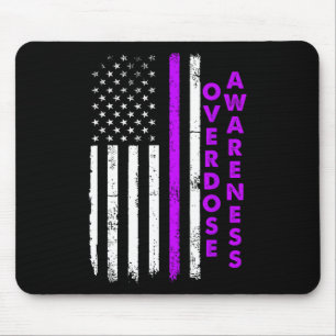 Overdose Awareness Purple Ribbon Drug Addiction 54 Mouse Pad