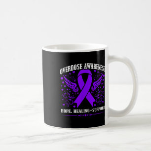 Overdose Awareness Purple Ribbon Drug Addiction 55 Coffee Mug