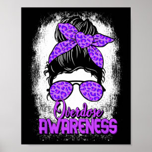 Overdose Awareness Purple Ribbon Drug Addiction 58 Poster