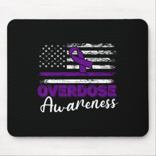 Overdose Awareness Purple Ribbon Drug Addiction 59 Mouse Pad