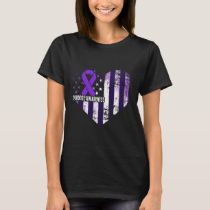 Overdose Awareness Purple Ribbon Drug Addiction 60 T-Shirt
