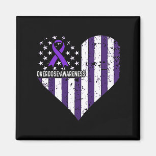 Overdose Awareness Purple Ribbon Drug Addiction 61 Magnet