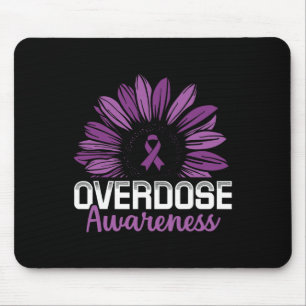 Overdose Awareness Purple Ribbon Drug Addiction 69 Mouse Pad