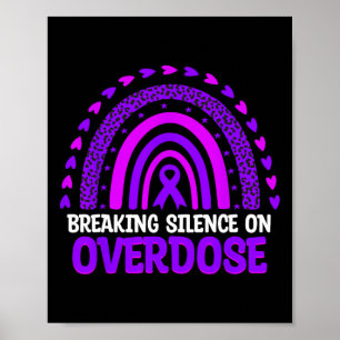 Overdose Awareness Purple Ribbon Drug Addiction 73 Poster