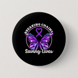 Overdose Awareness Purple Ribbon Drug Addiction 80 6 Cm Round Badge