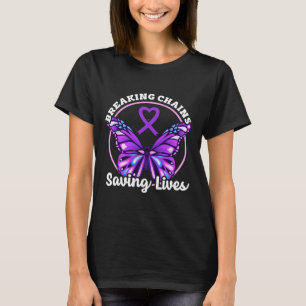 Overdose Awareness Purple Ribbon Drug Addiction 80 T-Shirt