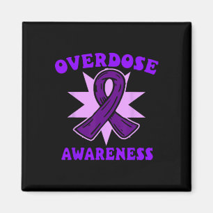 Overdose Awareness Purple Ribbon Drug Addiction 81 Magnet
