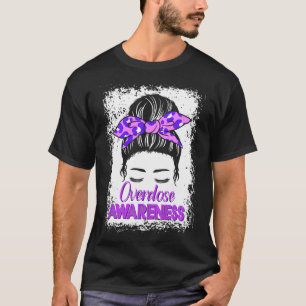 Overdose Awareness Purple Ribbon Drug Addiction 84 T-Shirt