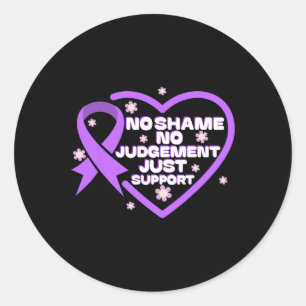 Overdose Awareness Purple Ribbon Drug Addiction 86 Classic Round Sticker