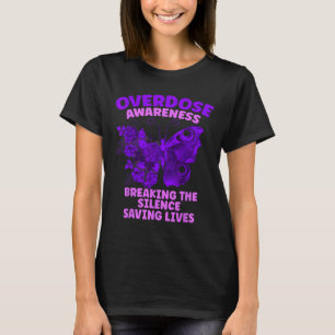 Overdose Awareness Purple Ribbon Drug Addiction 90 T-Shirt