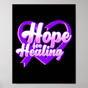 Overdose Awareness Purple Ribbon Drug Addiction 91 Poster