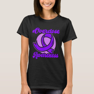Overdose Awareness Purple Ribbon Drug Addiction 93 T-Shirt