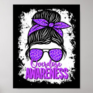 Overdose Awareness Purple Ribbon Drug Addiction 94 Poster