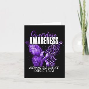 Overdose Awareness Purple Ribbon Drug Addiction 97 Card