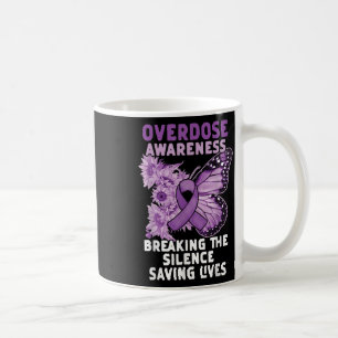 Overdose Awareness Purple Ribbon Drug Addiction Coffee Mug