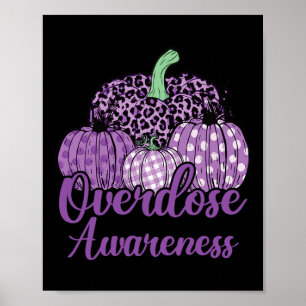 Overdose Awareness Purple Ribbon Drug Addiction Pu Poster