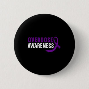 Overdose Awareness Purple Ribbon Drug Addiction Re 6 Cm Round Badge