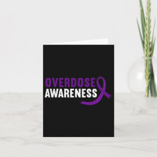 Overdose Awareness Purple Ribbon Drug Addiction Re Card
