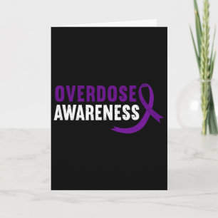Overdose Awareness Purple Ribbon Drug Addiction Re Card