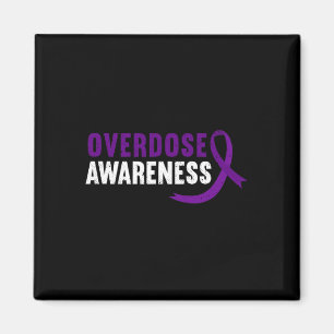 Overdose Awareness Purple Ribbon Drug Addiction Re Magnet