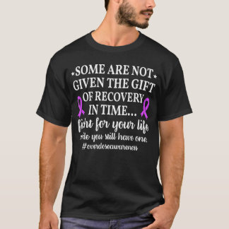 Overdose Awareness Purple Ribbon Drug Addiction Re T-Shirt