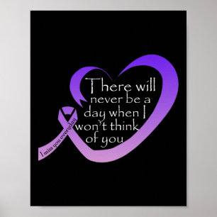 Overdose Awareness Purple Ribbon Poster