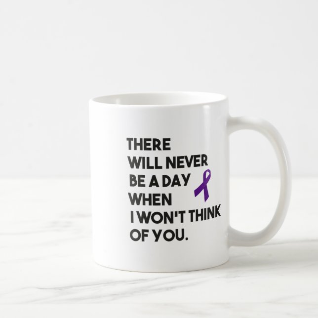 Overdose Awareness Purple Ribbon Think Of You  Coffee Mug (Right)