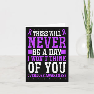 Overdose Awareness Purple Ribbon Think Of You Drug Card