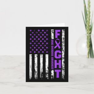 Overdose Awareness Purple Ribbon Usa Flag Drug Card