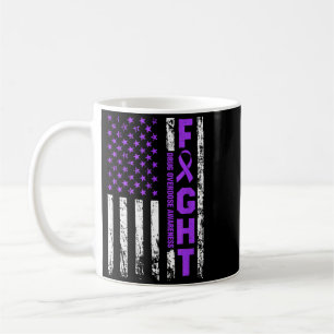 Overdose Awareness Purple Ribbon Usa Flag Drug Coffee Mug