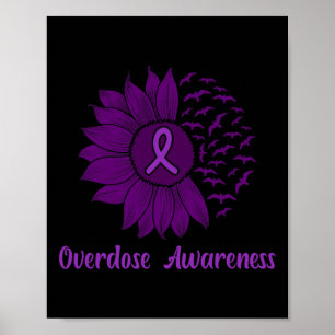 Overdose Awareness Purple Sunflower Poster