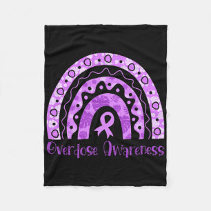 Overdose Awareness Rainbow Purple Ribbon For Men W Fleece Blanket