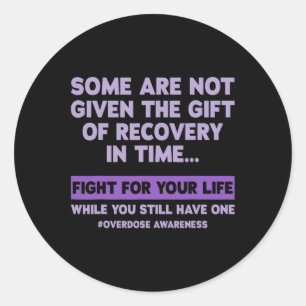 Overdose Awareness Recovery Classic Round Sticker