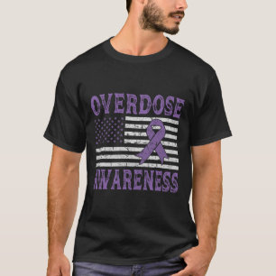 Overdose Awareness Ribbon Drug Addiction American T-Shirt