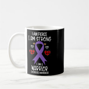Overdose Awareness Ribbon I Am Fierce Strong Warri Coffee Mug