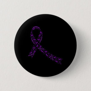 Overdose Awareness Ribbon Purple Drug Addiction Re 6 Cm Round Badge
