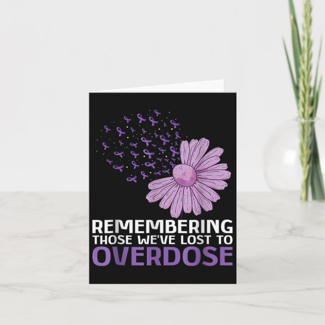 Overdose Awareness Shirt In Memory Of Brother Purp Card (Front)