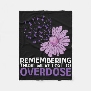 Overdose Awareness Shirt In Memory Of Brother Purp Fleece Blanket