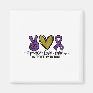 Overdose Awareness Shirt Purple Ribbon Drug Addict Magnet