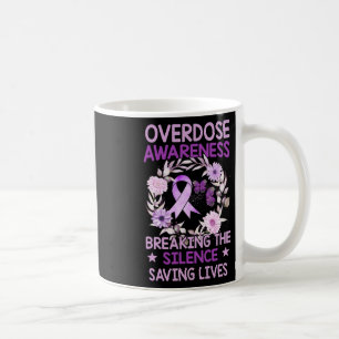 Overdose Awareness Shirt Women Purple Ribbon Drug Coffee Mug
