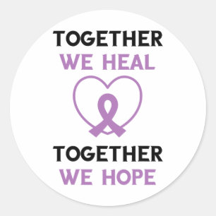 Overdose Awareness Together We Heal Together Purpl Classic Round Sticker