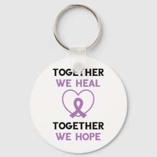 Overdose Awareness Together We Heal Together Purpl Key Ring