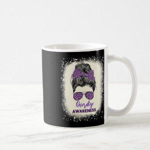 Overdose Awareness Warrior Messy Hair Bun Purple R Coffee Mug